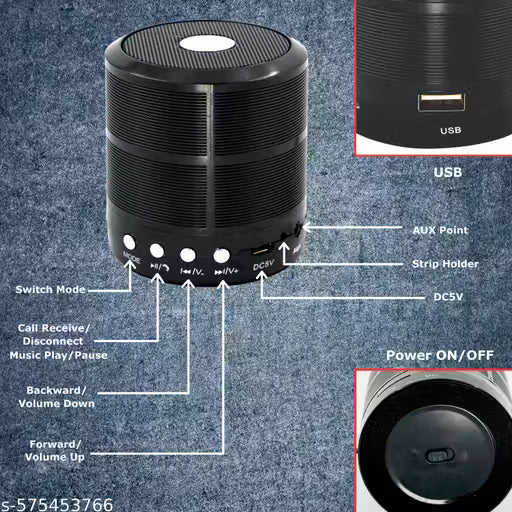 Mega Bass MINI Portable Wireless Bluetooth 2in1 Speaker and mic