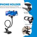 HOJI Mobile Stand Holder Metal Built - Cell Phone Stand Perfect for Video Table Online Class Home Bed Flexible Charging Hand Bike Movie Office Gift Desktop Heavy Duty Foldable Lazy Bracket Clip Mount Multi Angle Clamp For All Smartphones Mobile Holder